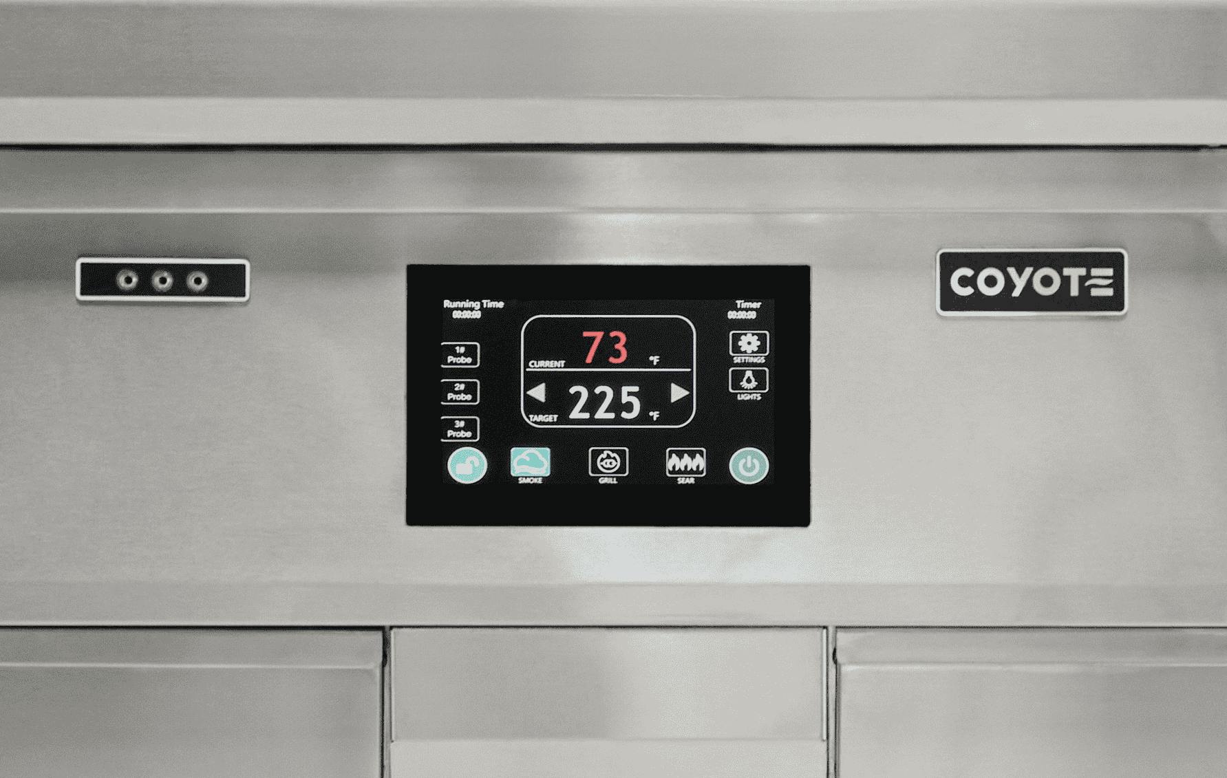 Intuitive Digital touch control on the Coyote pellet grill