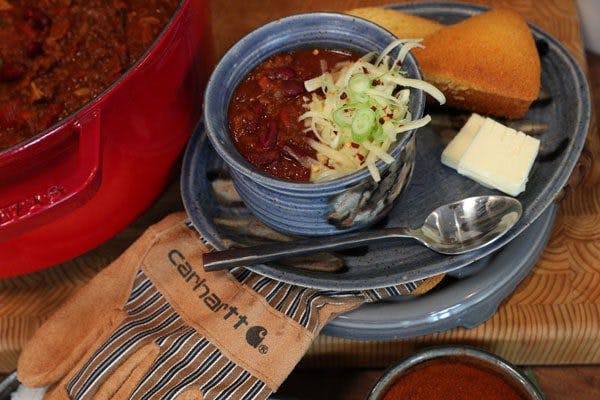 Wild Elk Chili with Cast Iron Cornbread