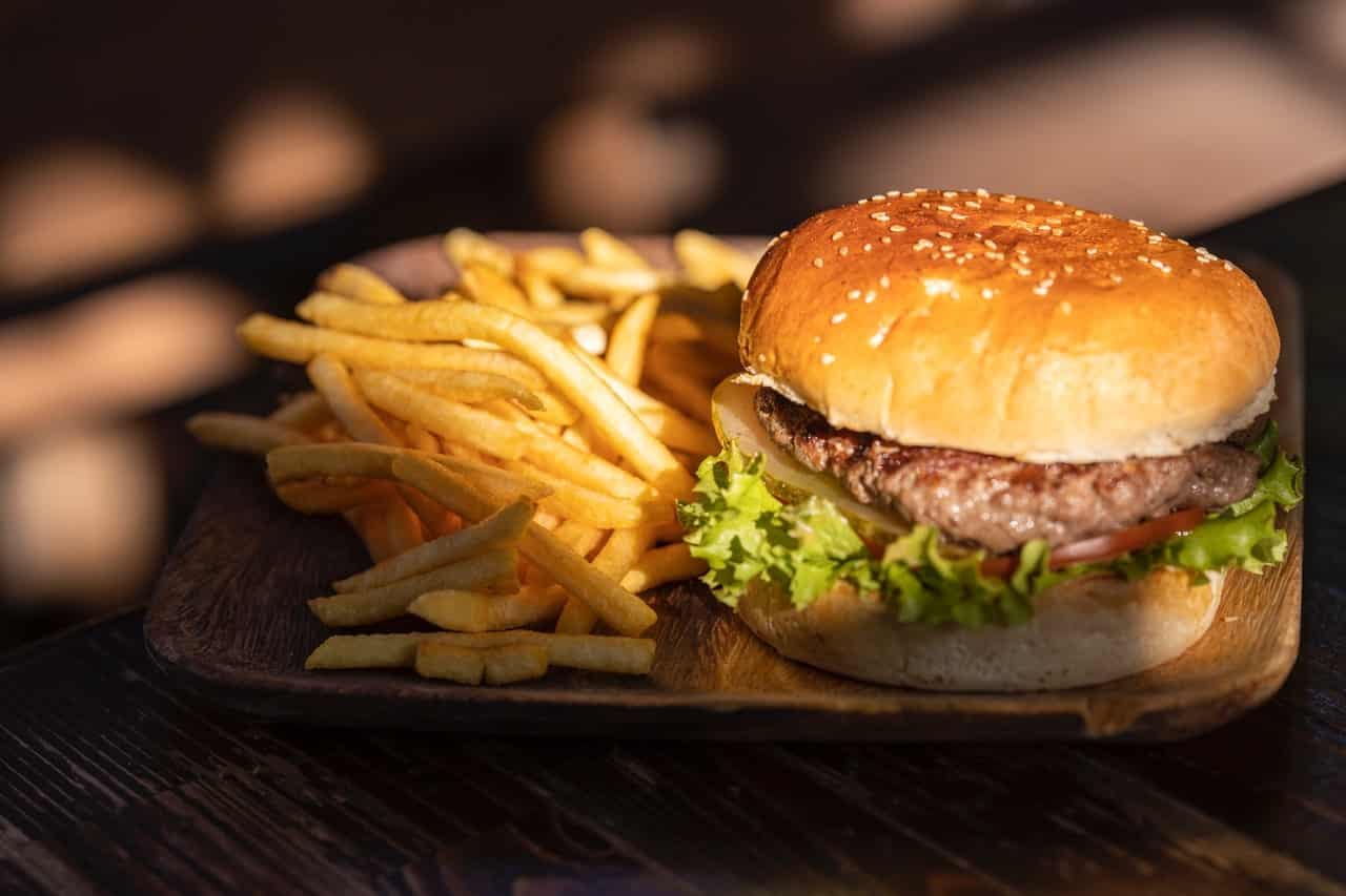 burger and fries