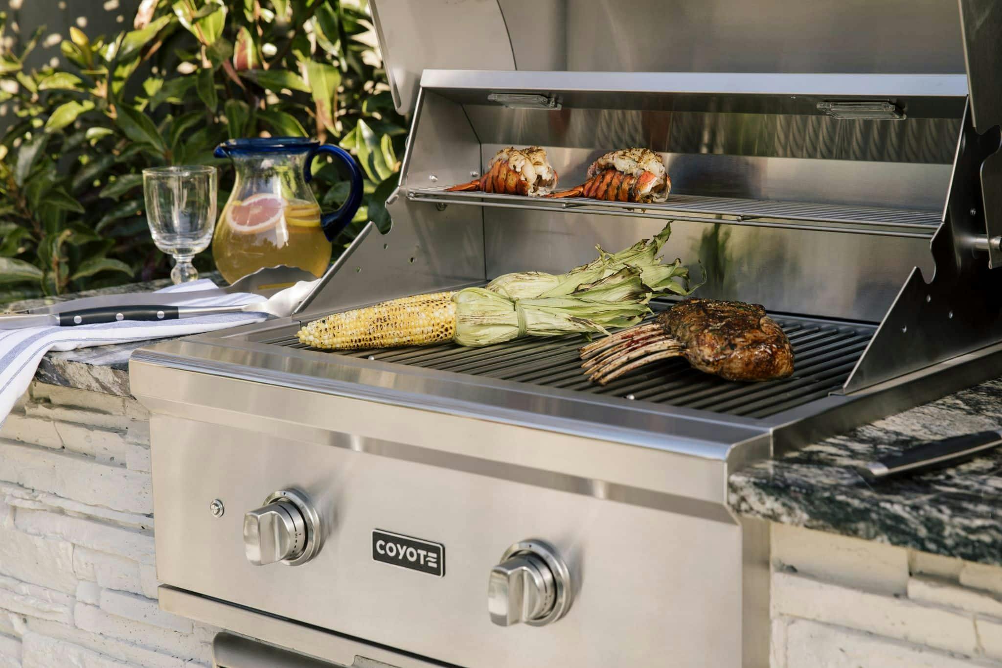 grilled veggies on a coyote grill