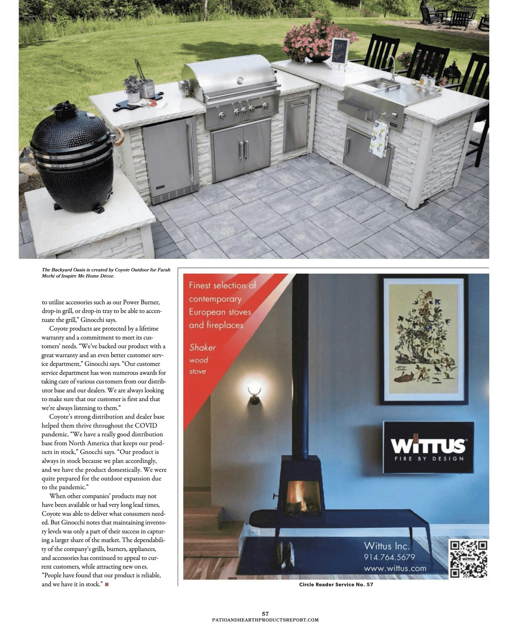 magazine featuring coyote grills