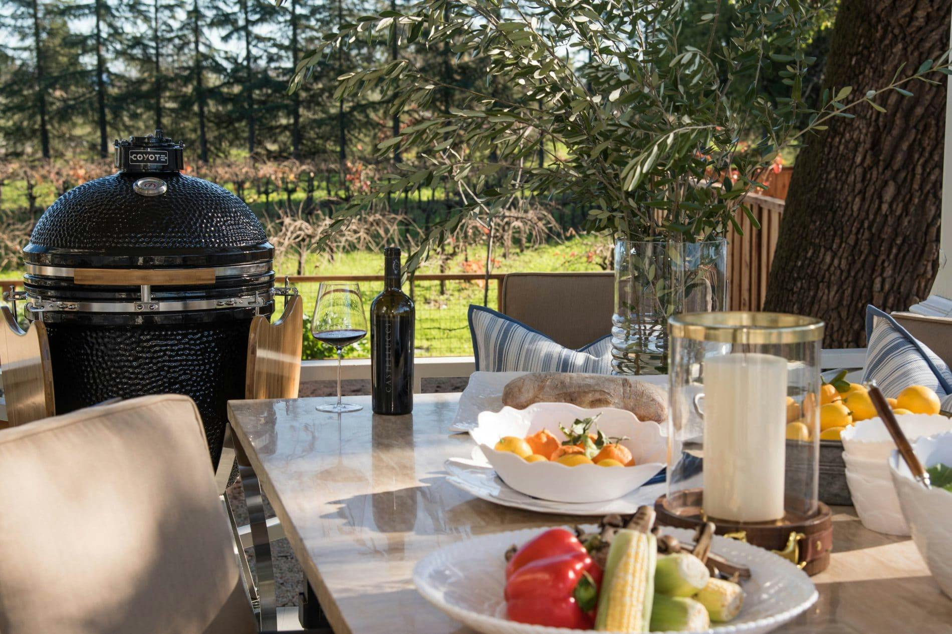 grilled veggies near asado smoker