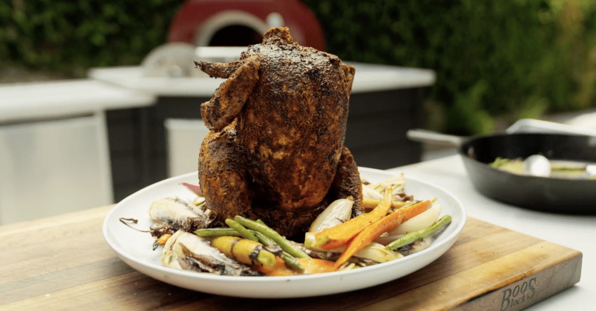 Beer can chicken made by Coyote Outdoor