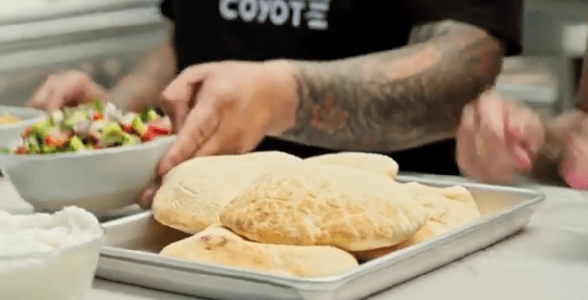 Pita bread made by Coyote Outdoor
