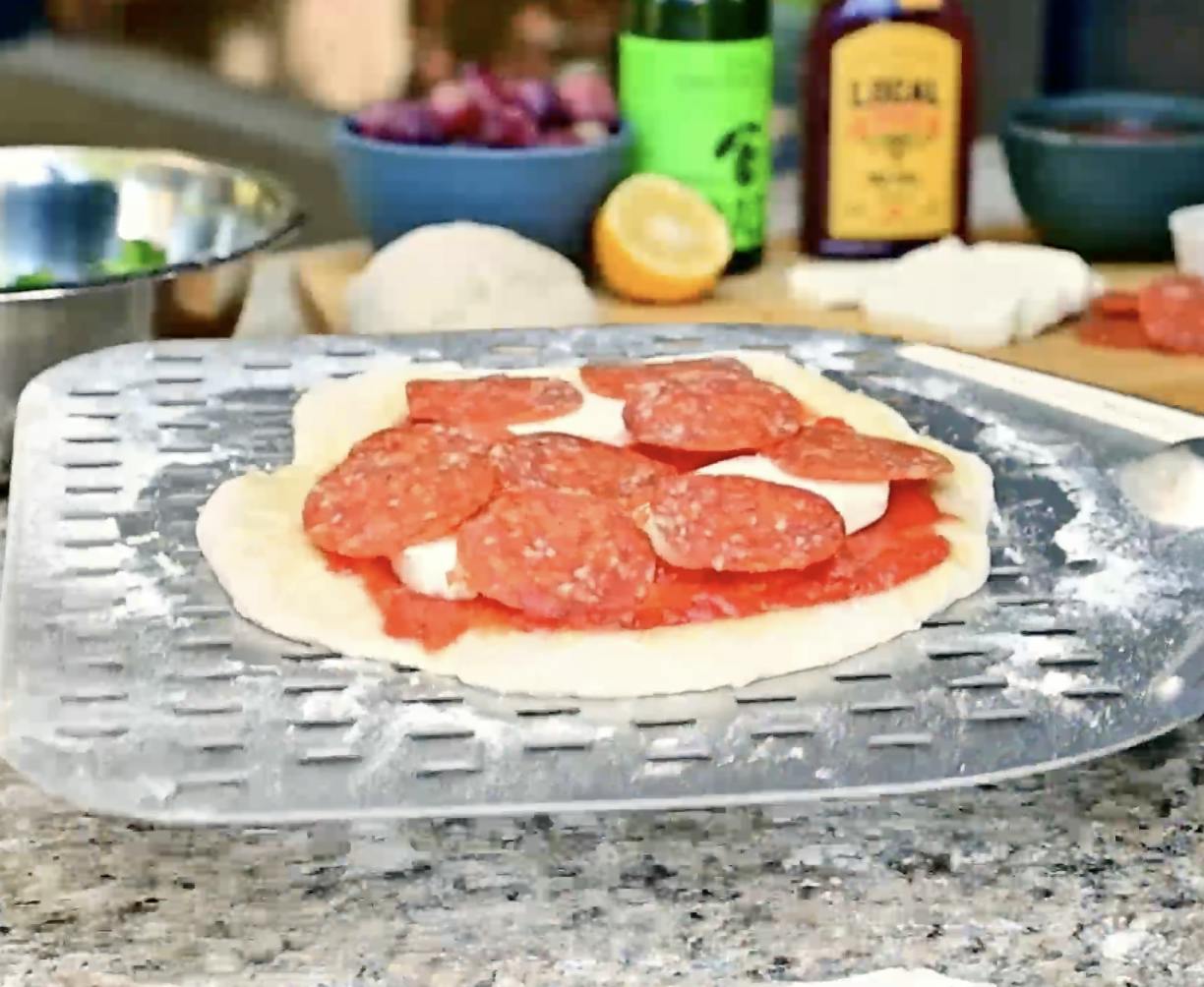 pep and honey pizza