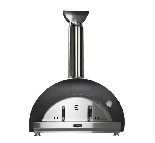 wood fired pizza oven black