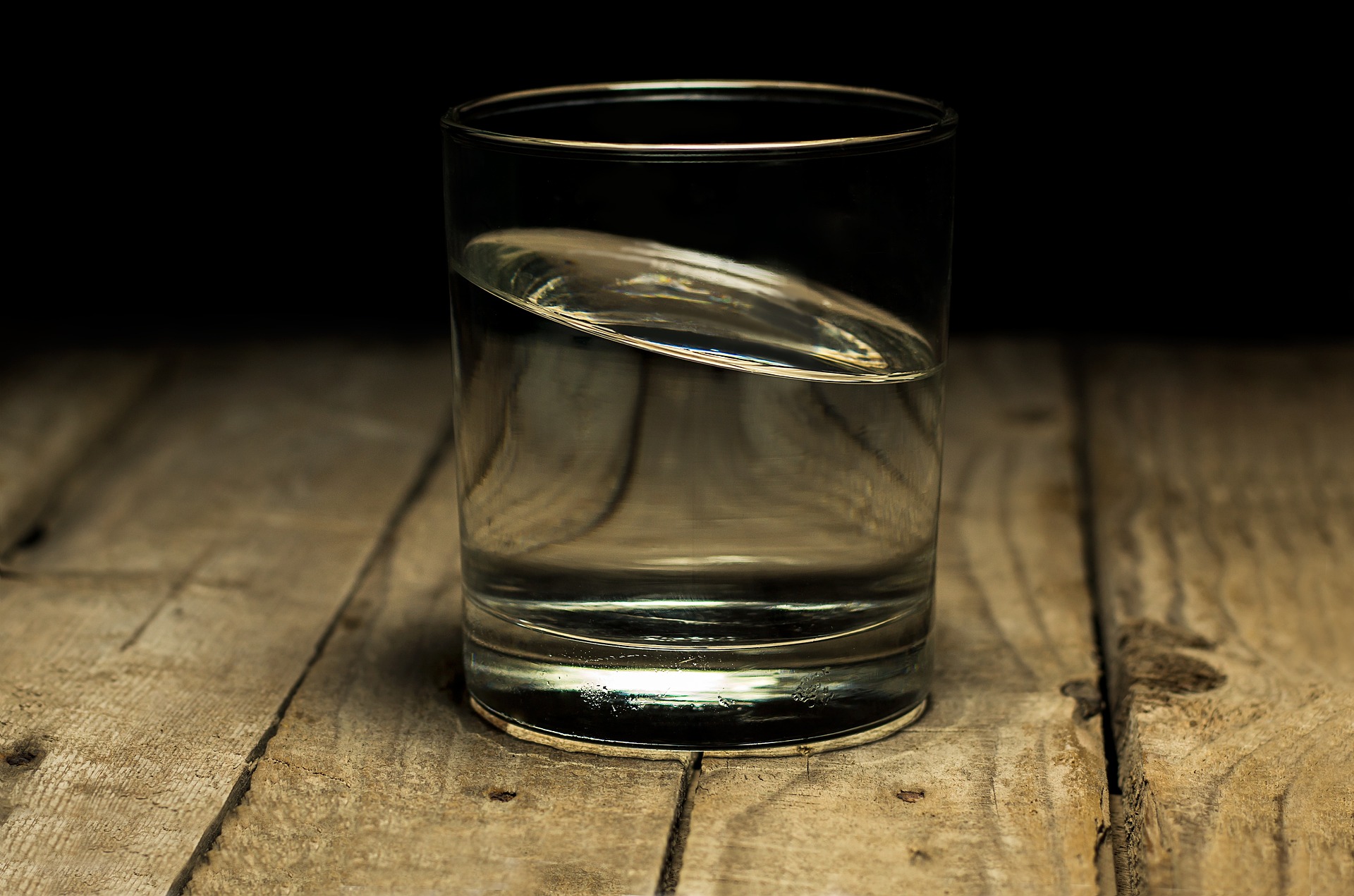Crooked water glass.