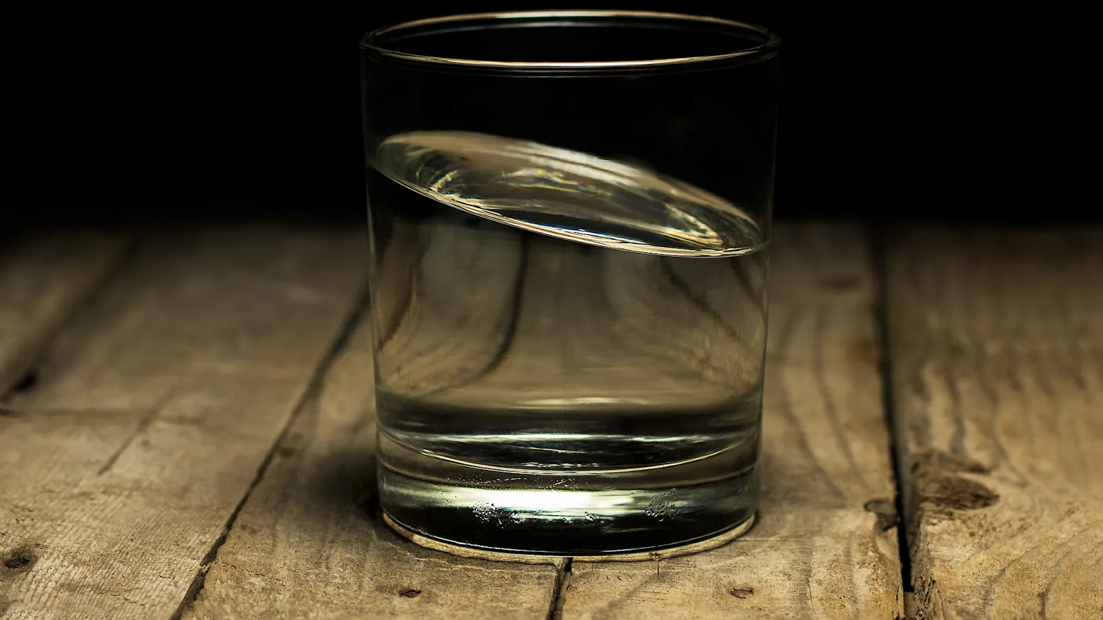 Crooked water glass.