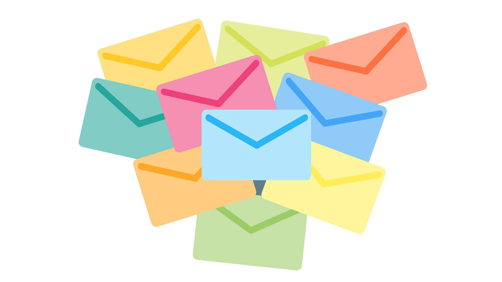 A colorful pile of letters.