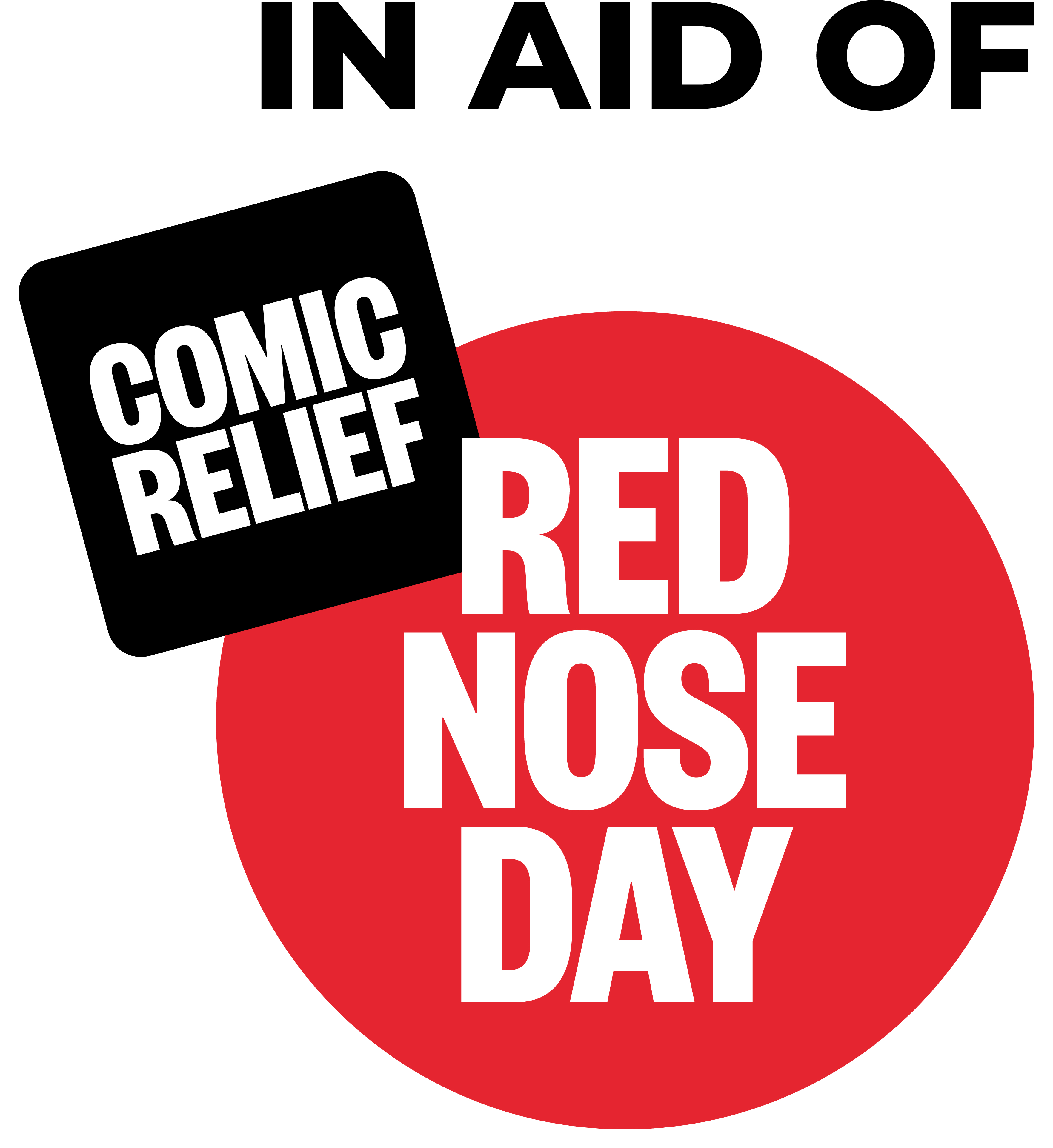 Comic Relief in aid of Red Nose Day logo.