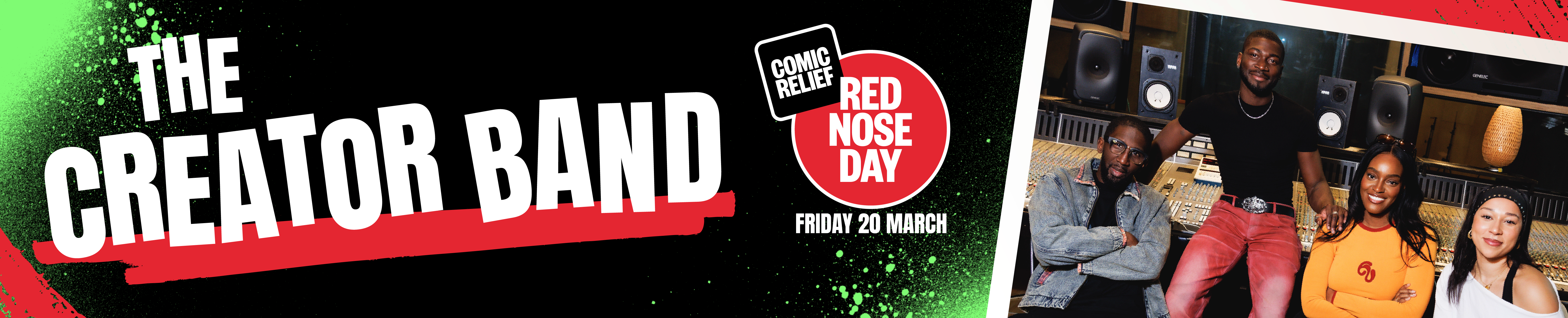 The creator band for red nose day.