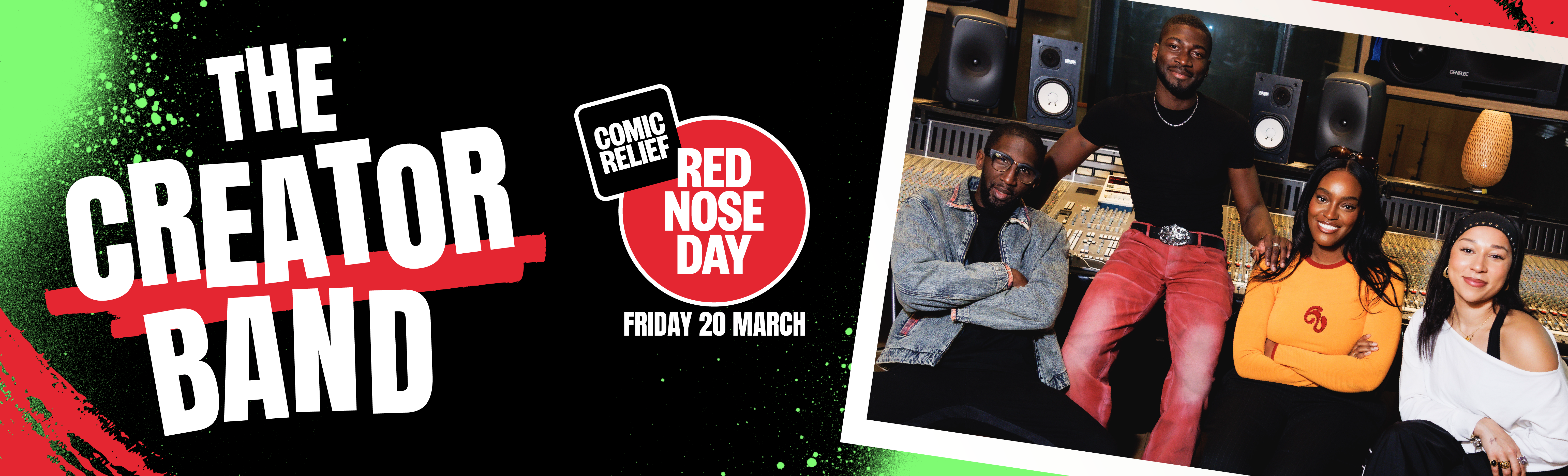 The creator band for red nose day.