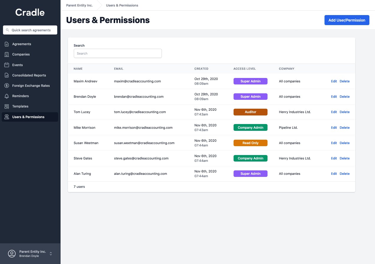 Use Cradle to ensure all key stakeholders in your organization can access critical lease information