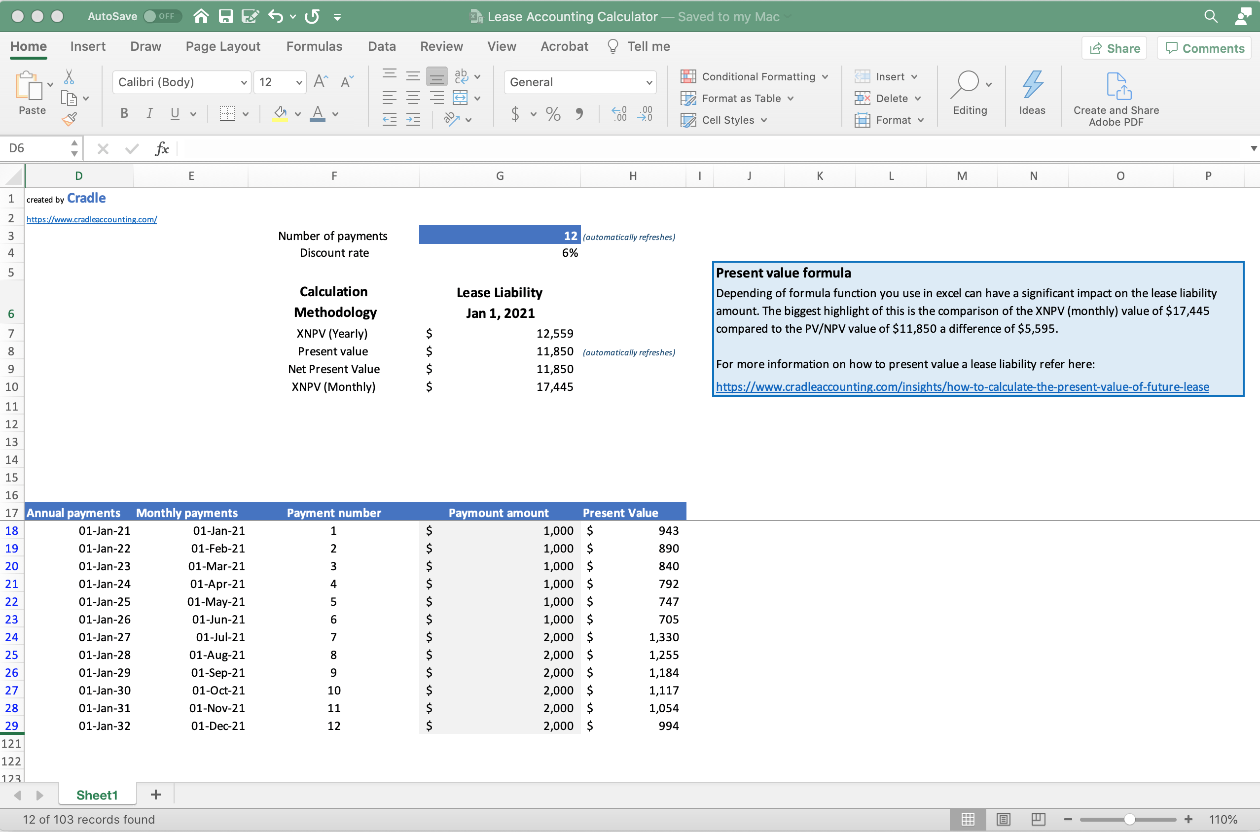 Microsoft excel lease liability calculator