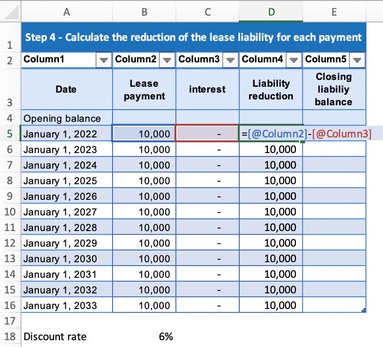 How to Calculate a Lease Liability using Excel