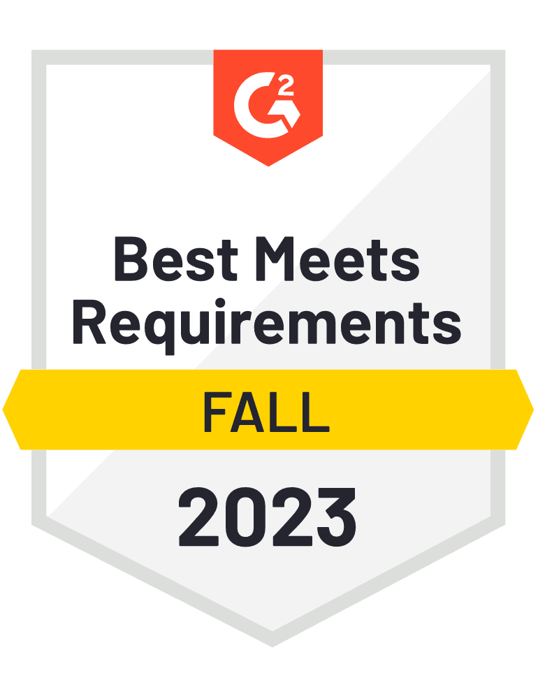 Best Meets Requirements 2023 G2 Award