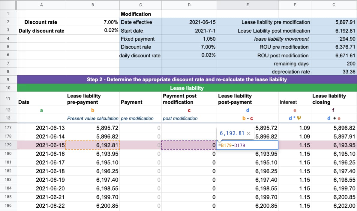 The remainder of the calculation needs to be updated to reflect the updated column