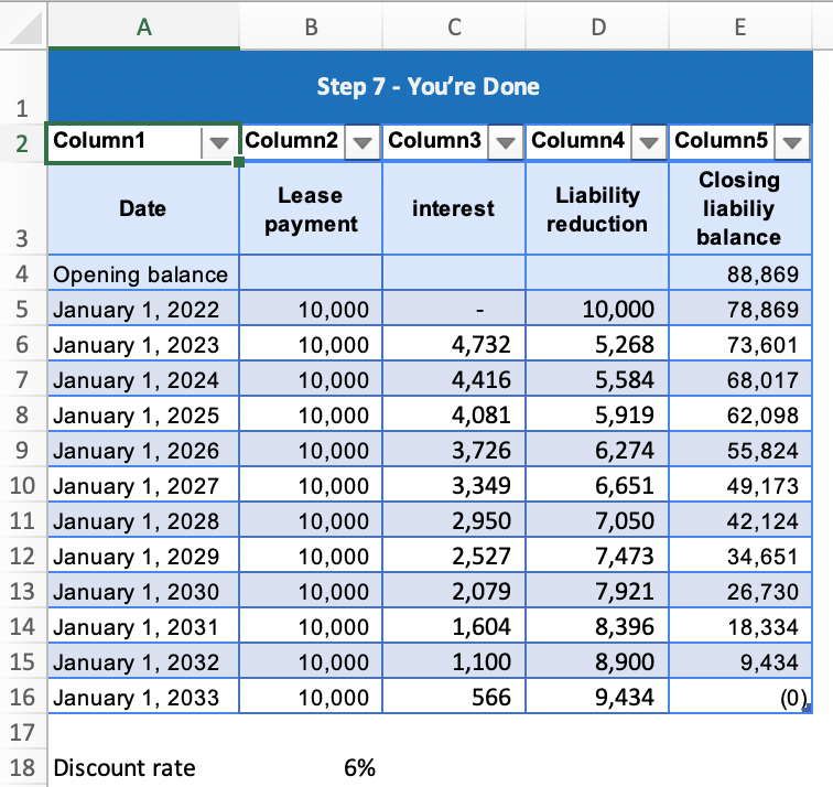 How To Calculate A Lease Liability Using Excel