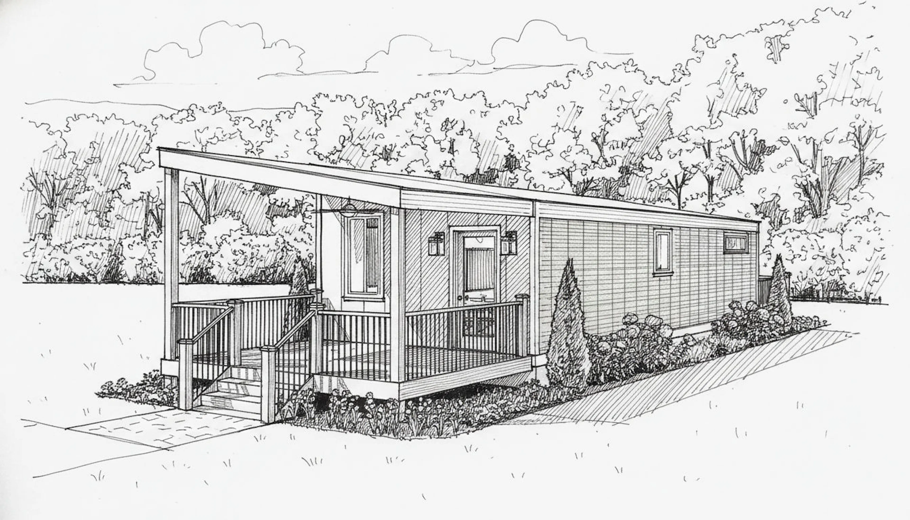 Looking Glass Model Exterior Sketch