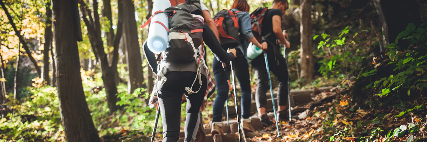 Gruppe ist am Wandern