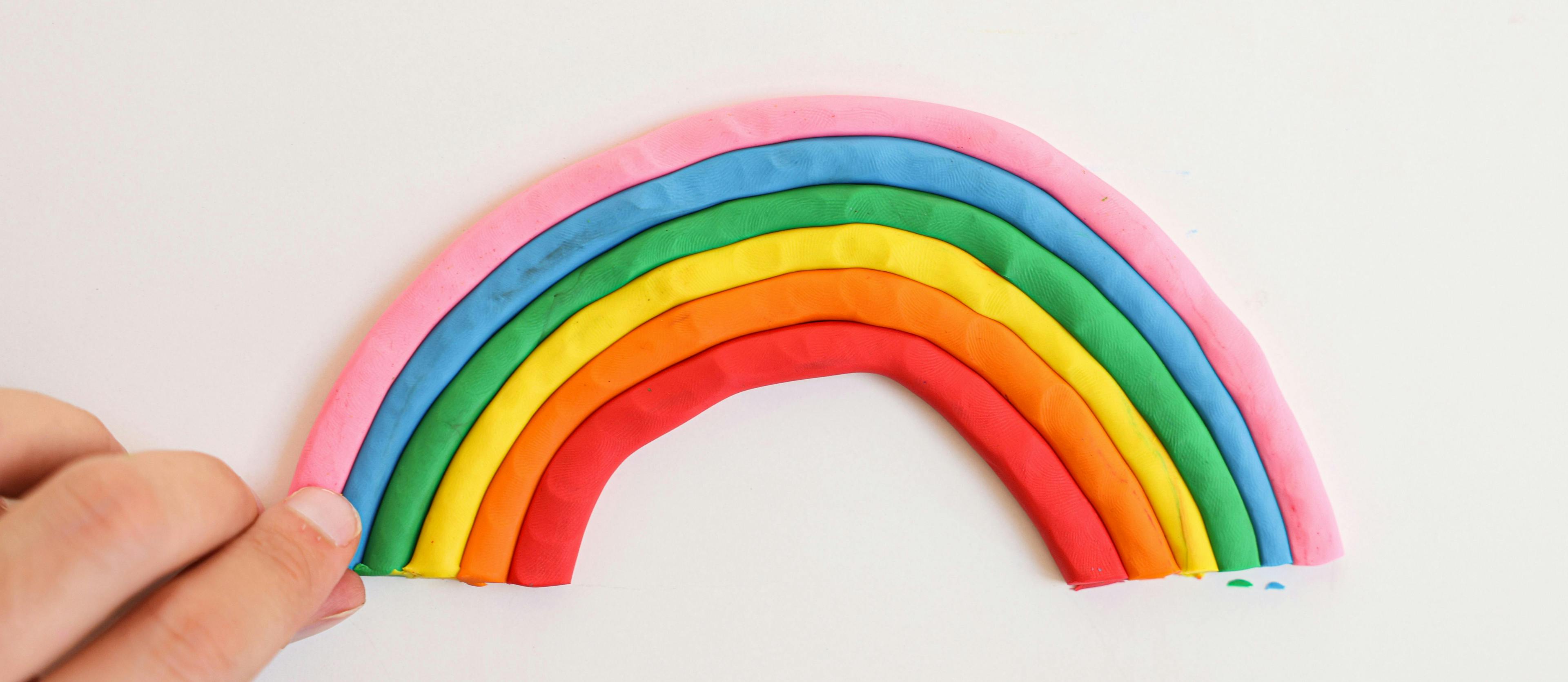 Rainbow made of clay
