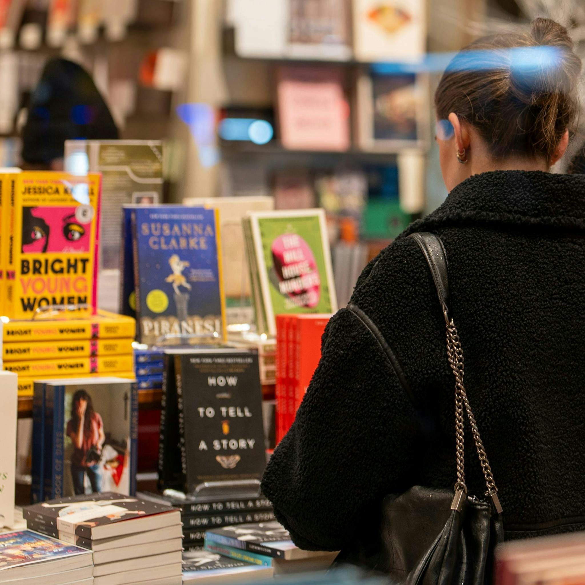 Woman browsing books