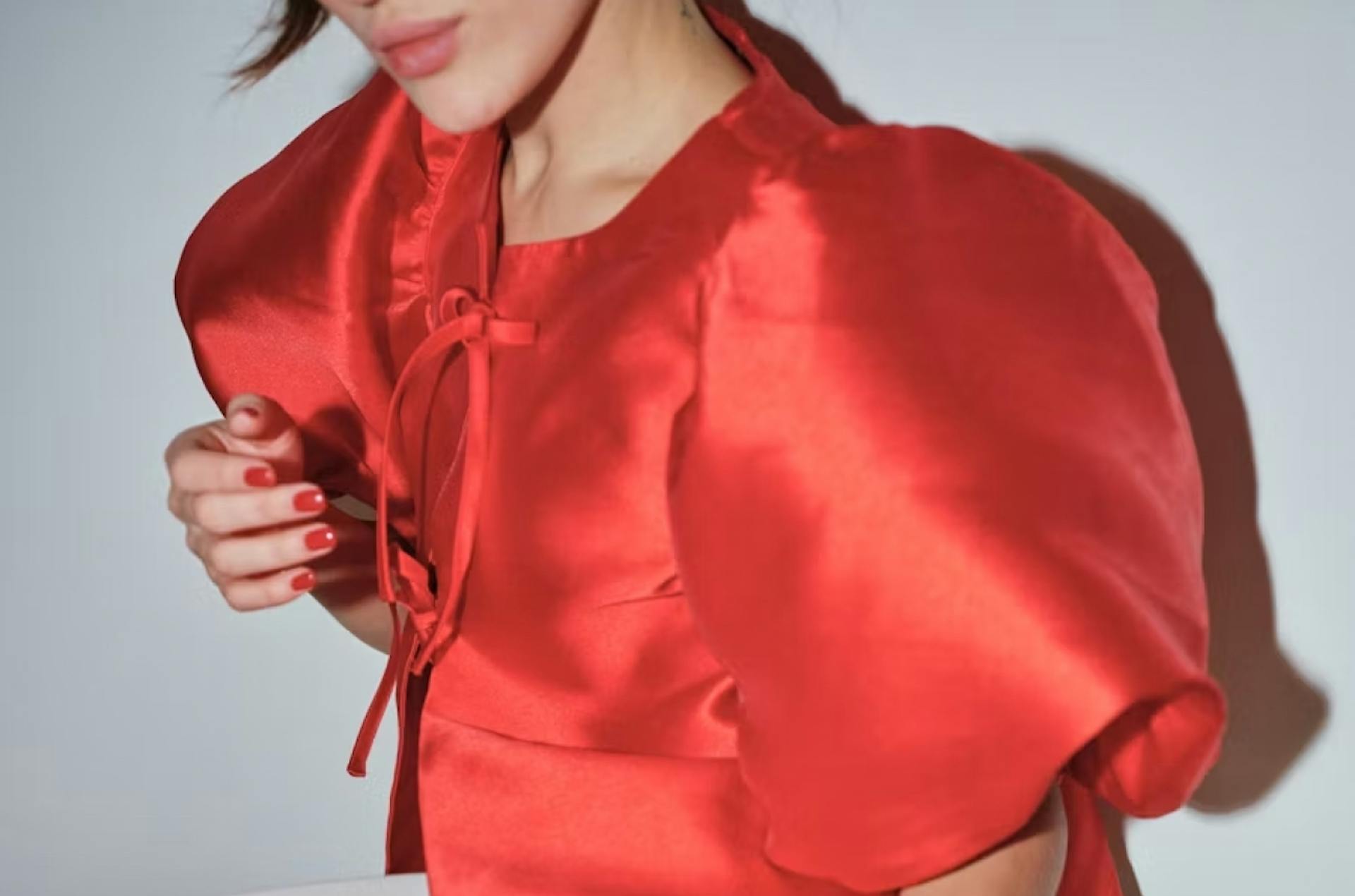 Lady in red dress