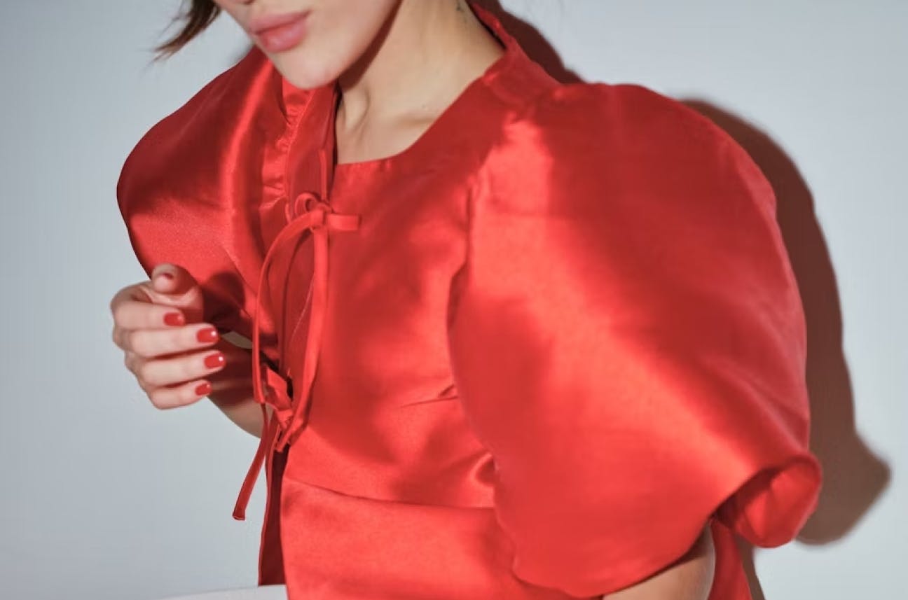 Lady in red dress