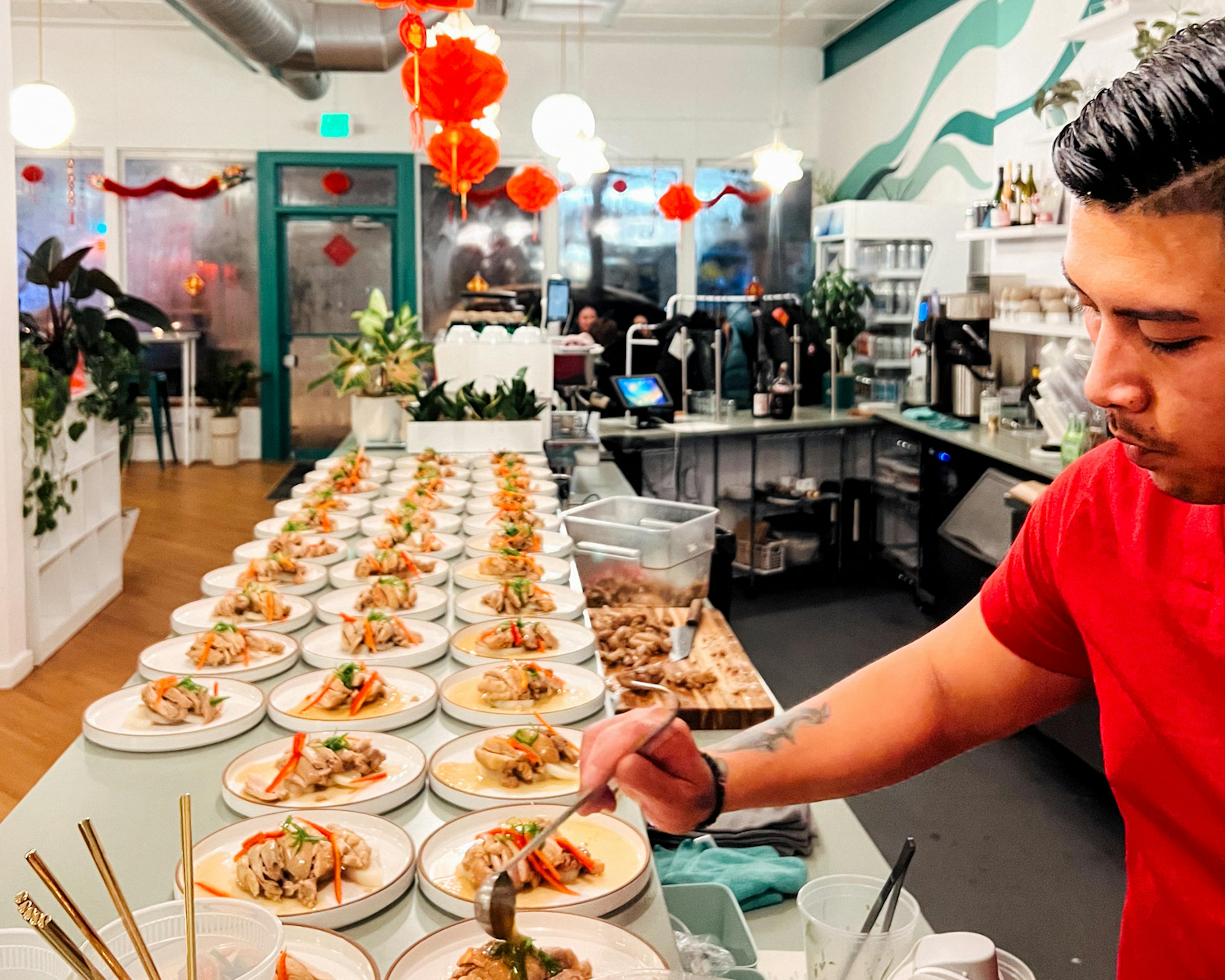 chef plating food