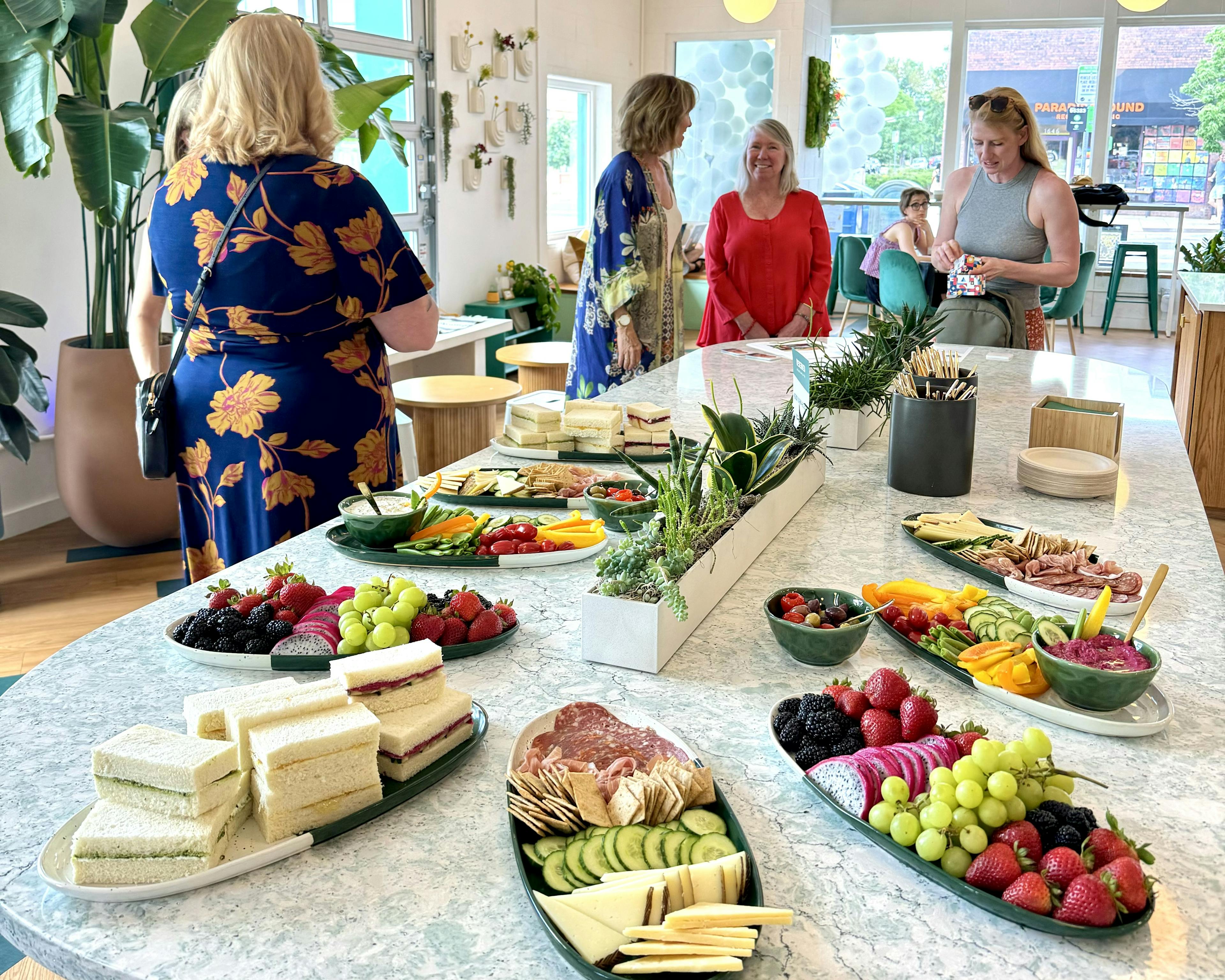 catered table at event