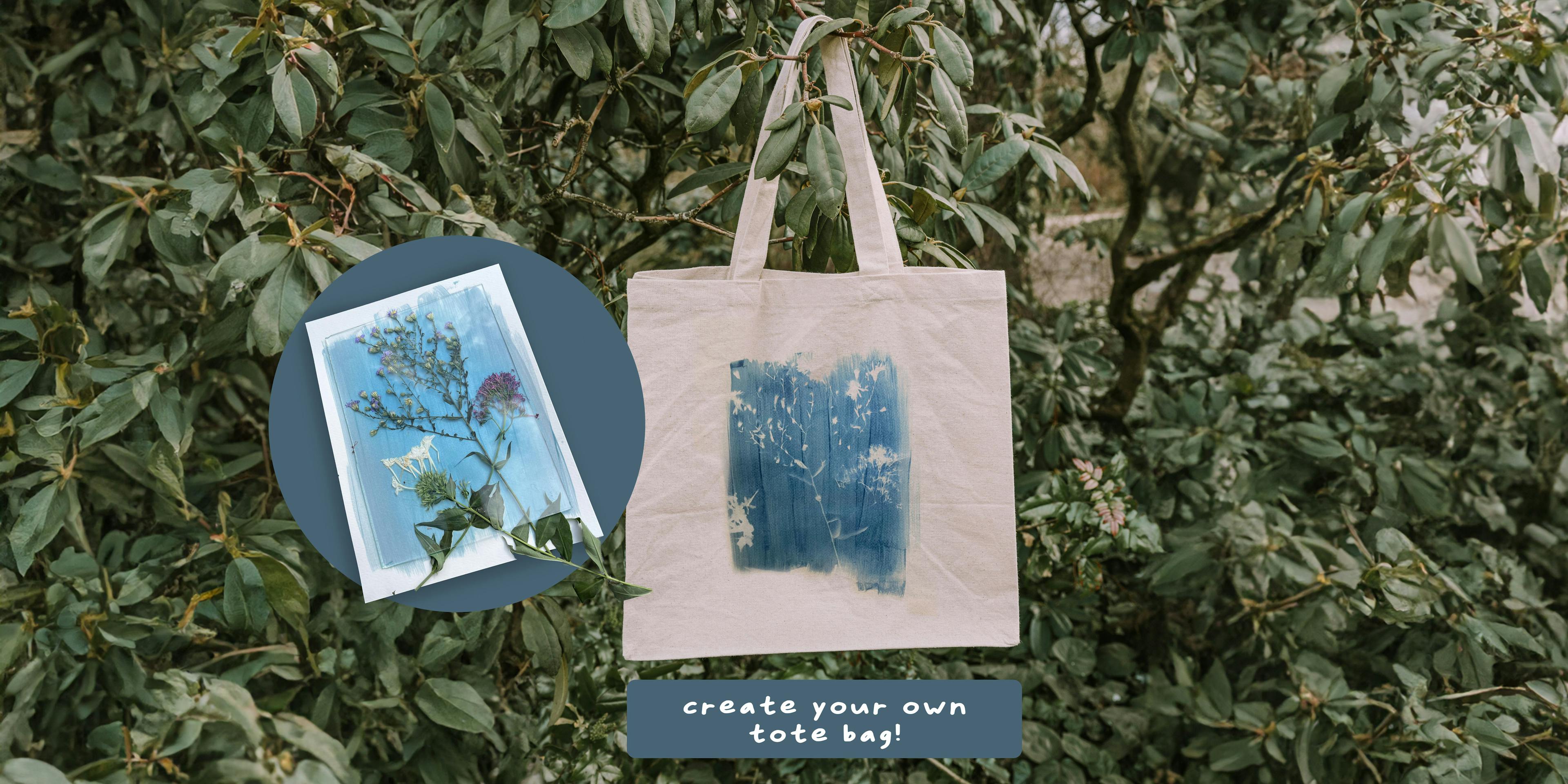cyanotype tote bag
