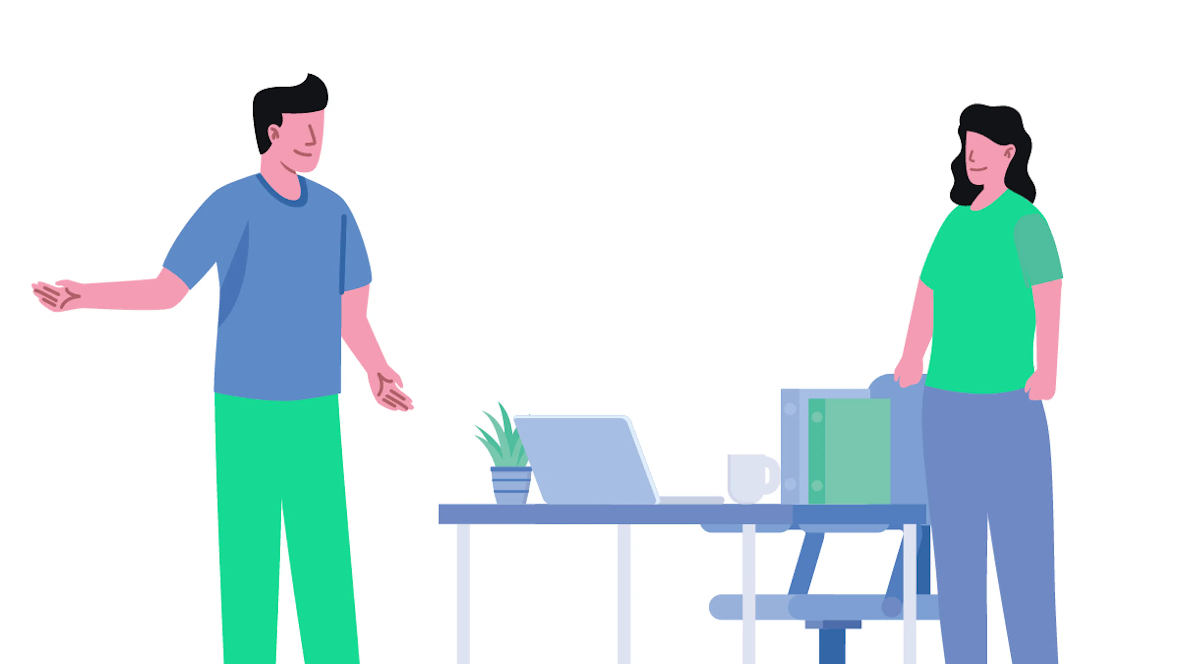 An employee and a manager negotiating a pay rise.