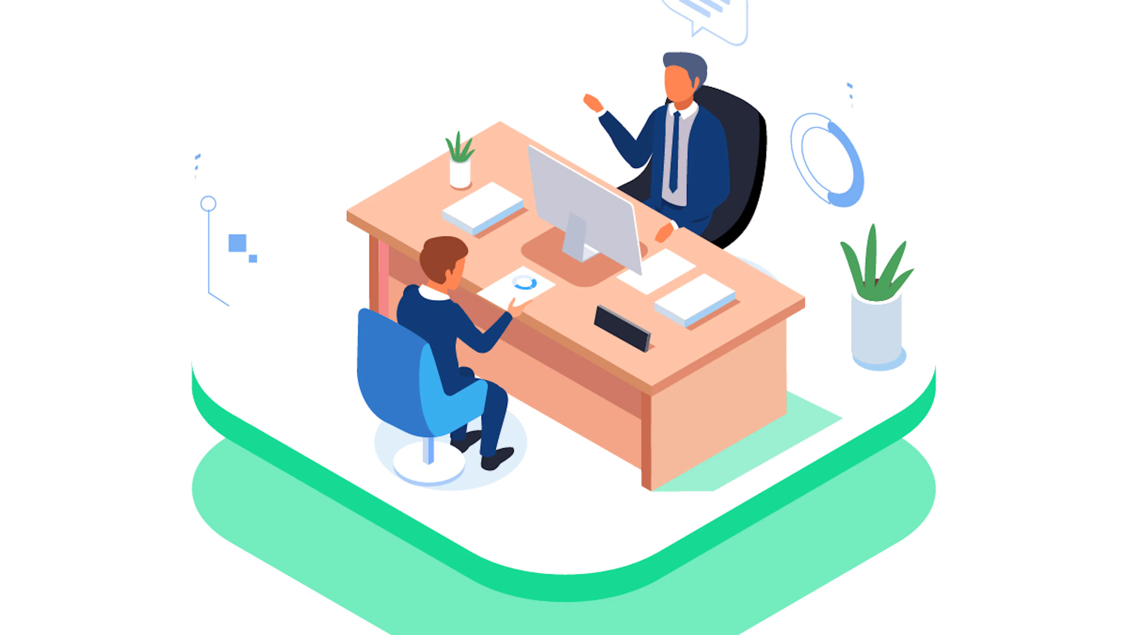 Employer conducting an interview.