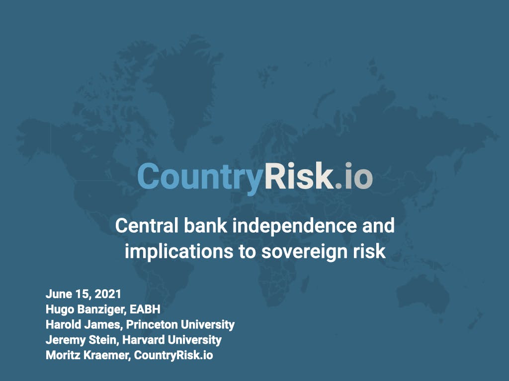 Webinar: Central bank independence and implications for sovereign risk