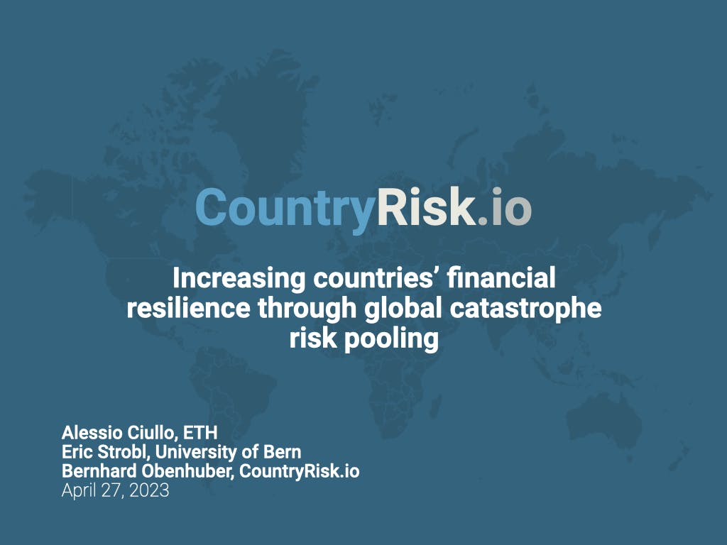 Webinar: Increasing countries’ financial resilience through global catastrophe risk pooling