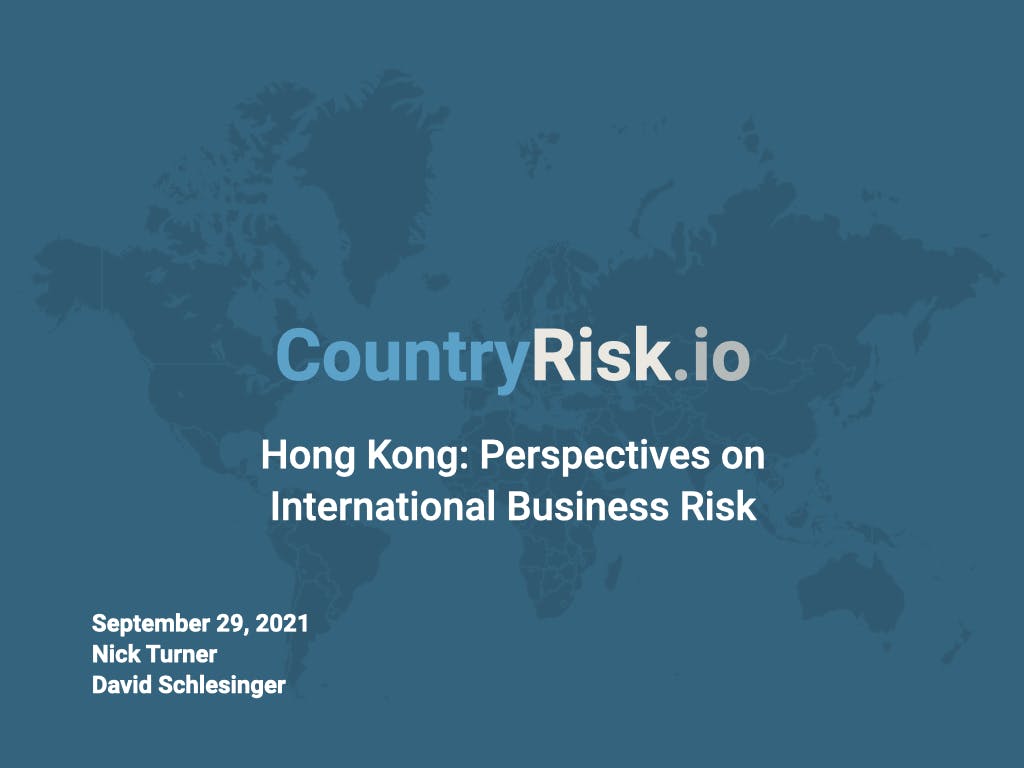 Webinar: Hong Kong: Perspectives on International Business Risk