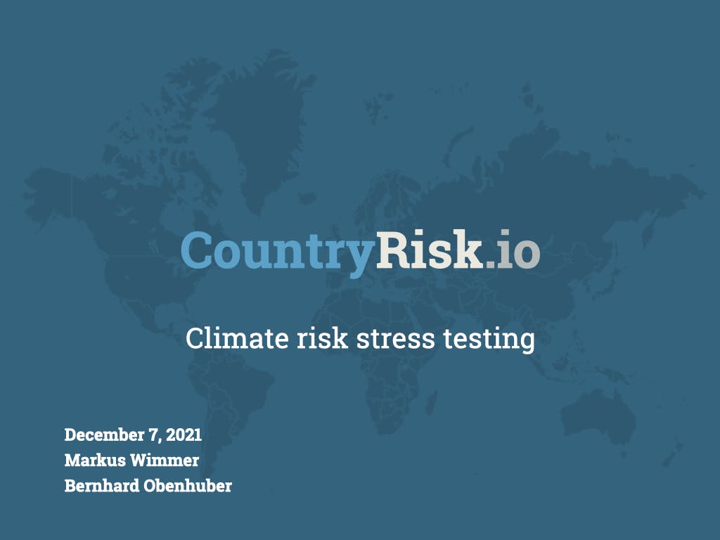 Webinar: Climate risk stress testing