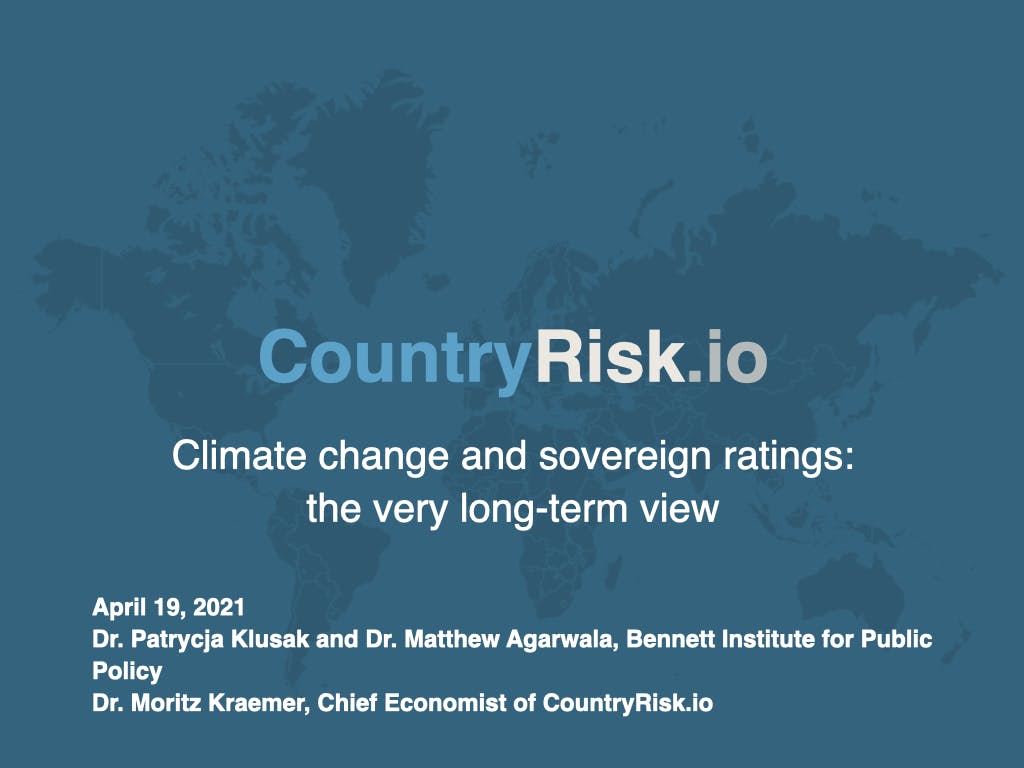 Webinar: Climate change and sovereign ratings: the very long-term view