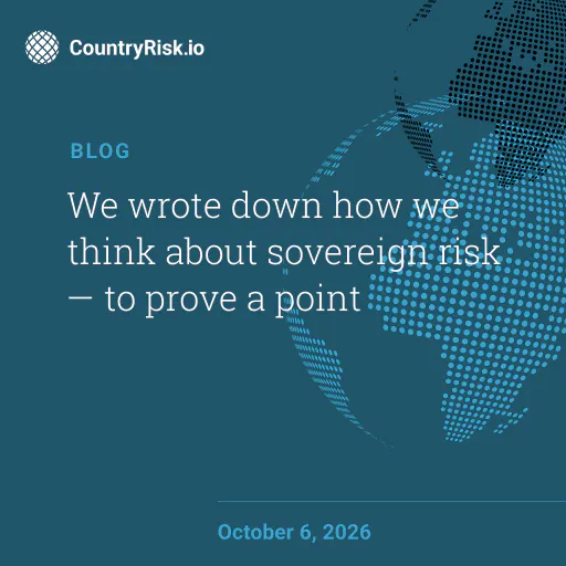 We wrote down how we think about sovereign risk — to prove a point