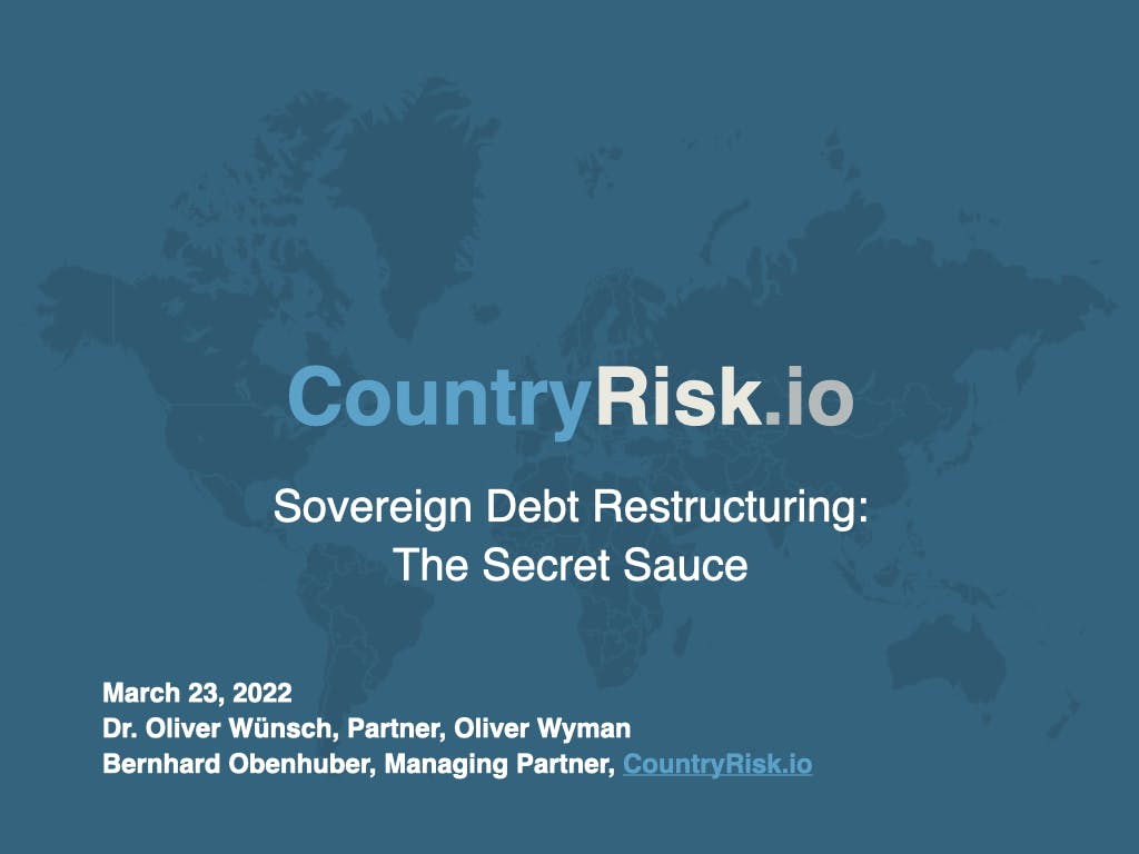 Webinar: Sovereign Debt Restructuring: The Secret Sauce