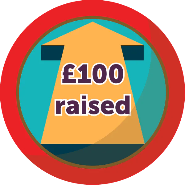 £100 raised badge