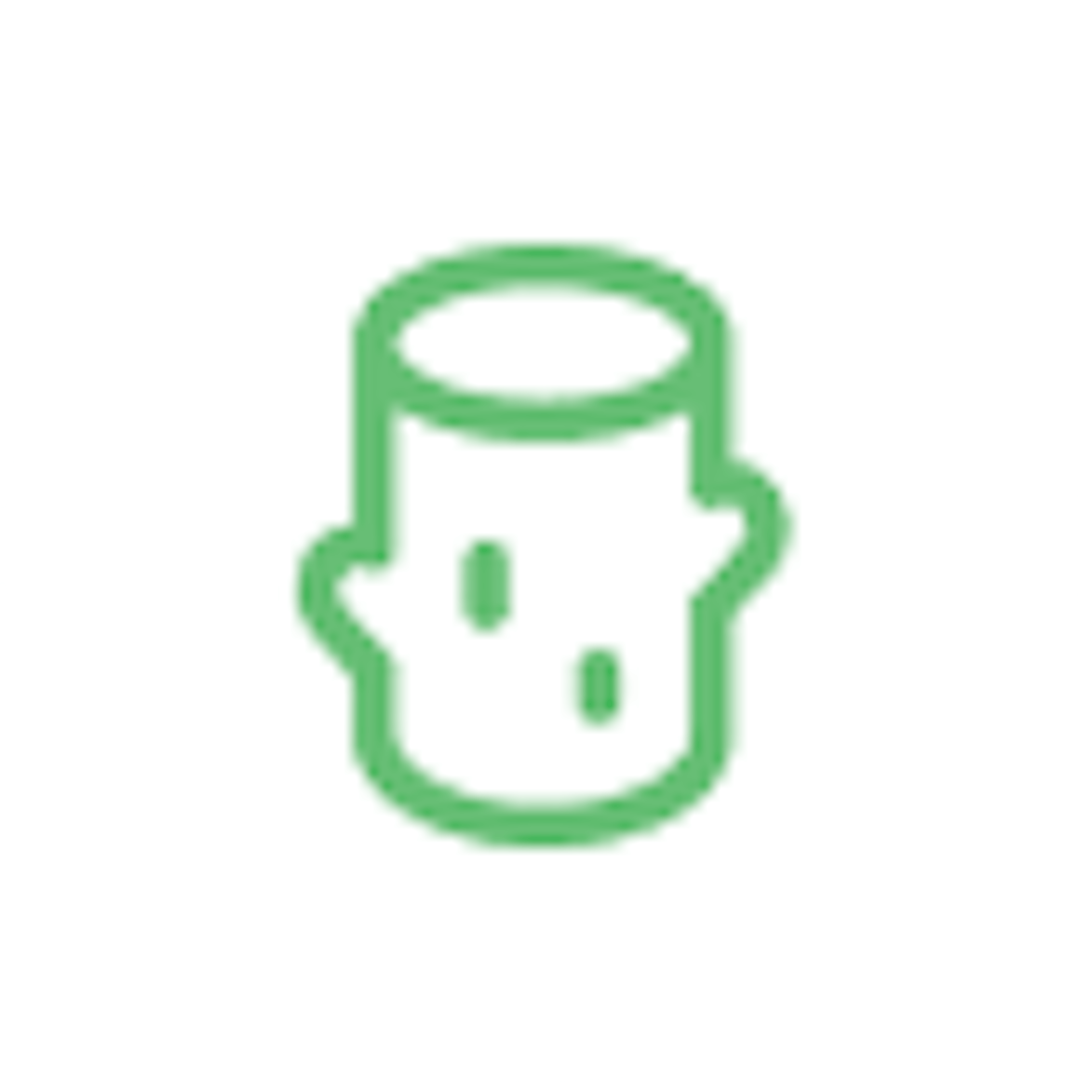 A green line icon of a tree stump on a white circular background.

