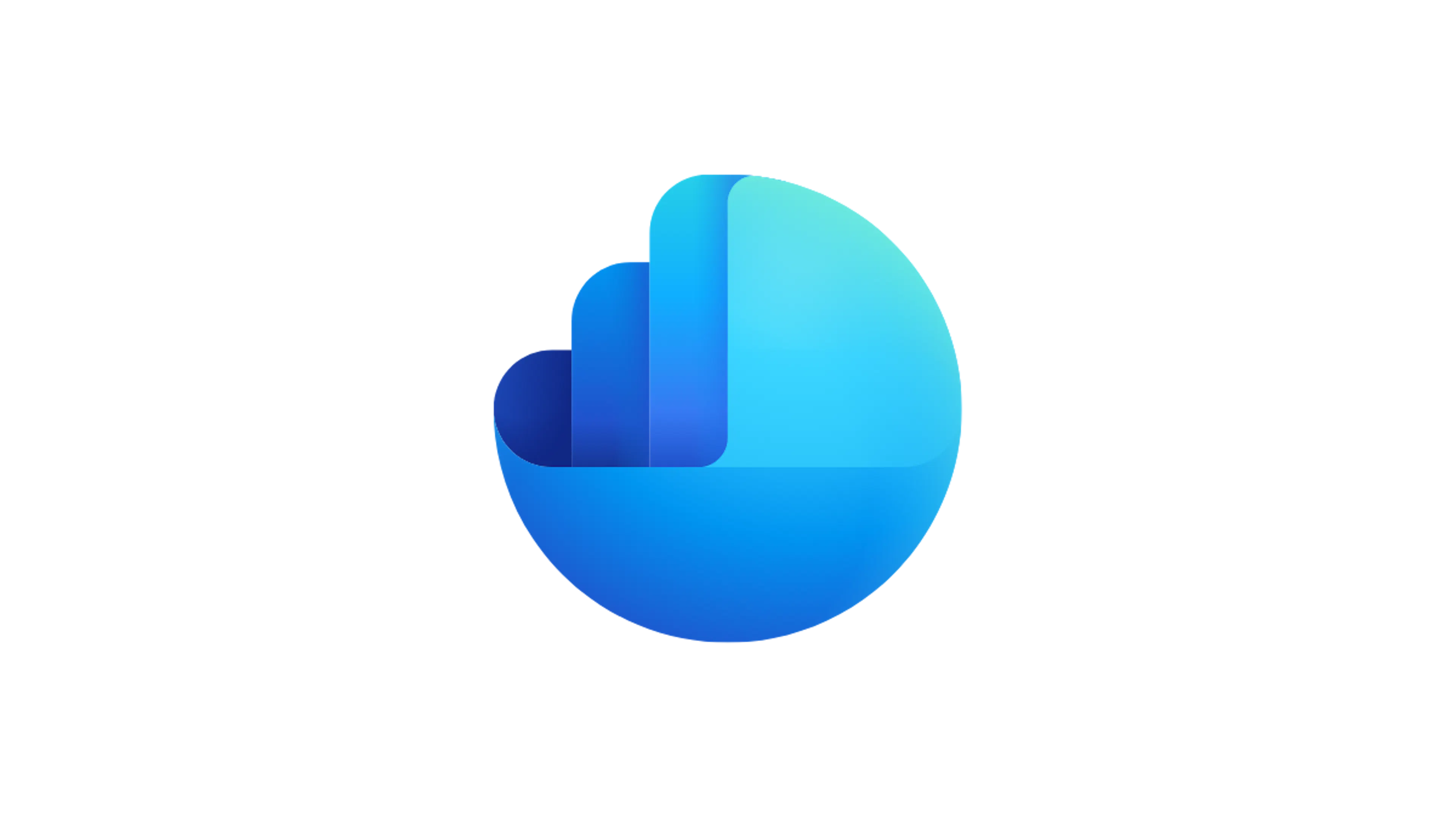 Blå cirkelformad logotyp
