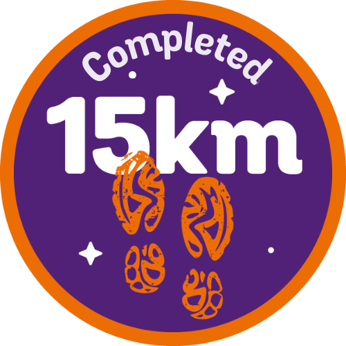 Badge: 15km completed