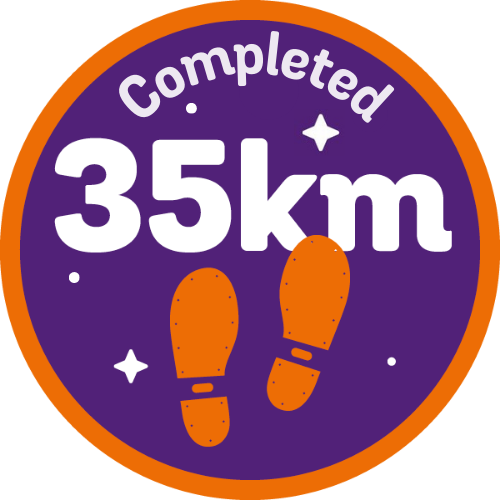 Badge: 35km completed
