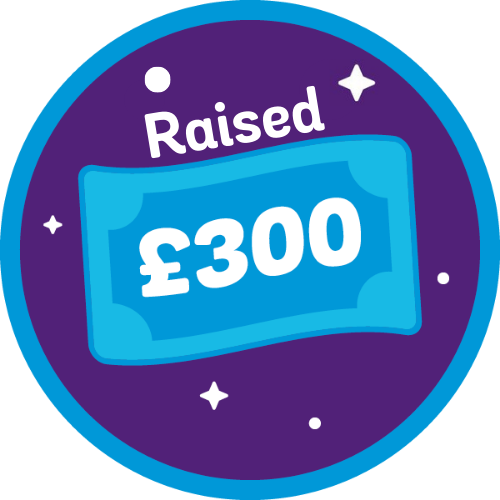 Badge: £300 raised