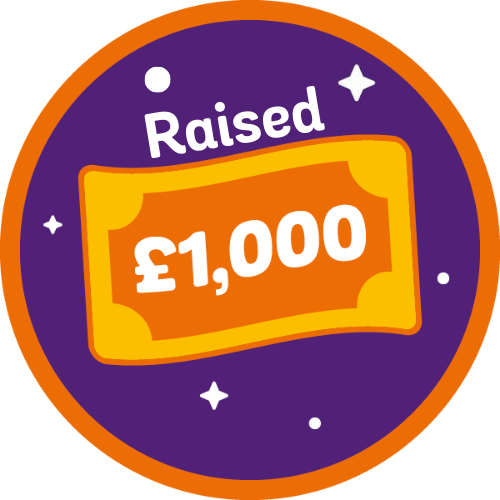 Badge: £1000 raised