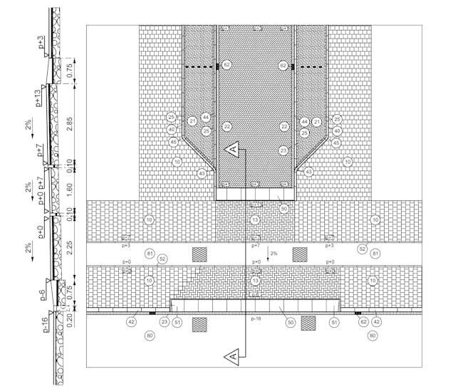 Detailtekening inritconstructie HIOR Amsterdam Binnenstad