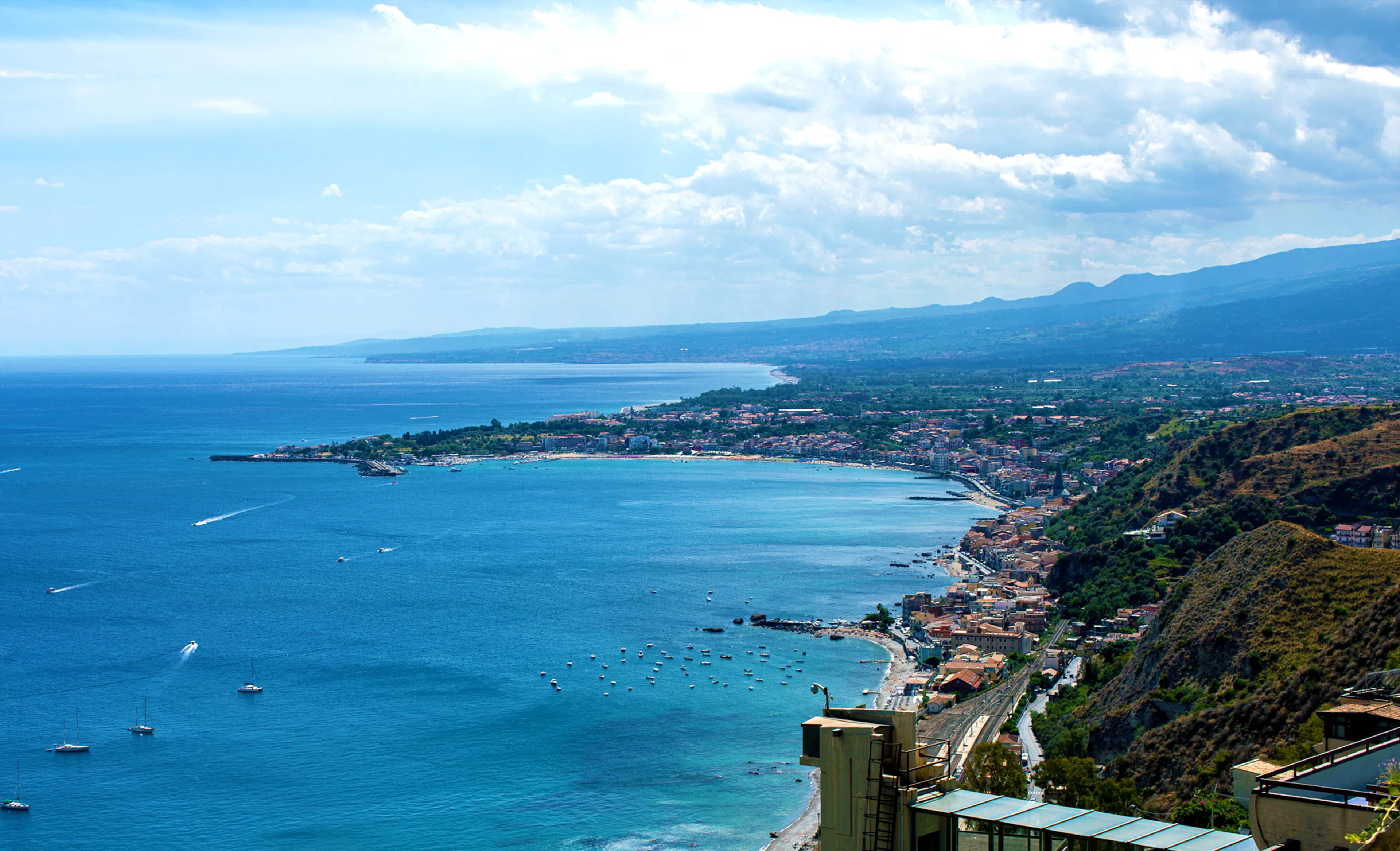 Italian landscape featuring a sea town