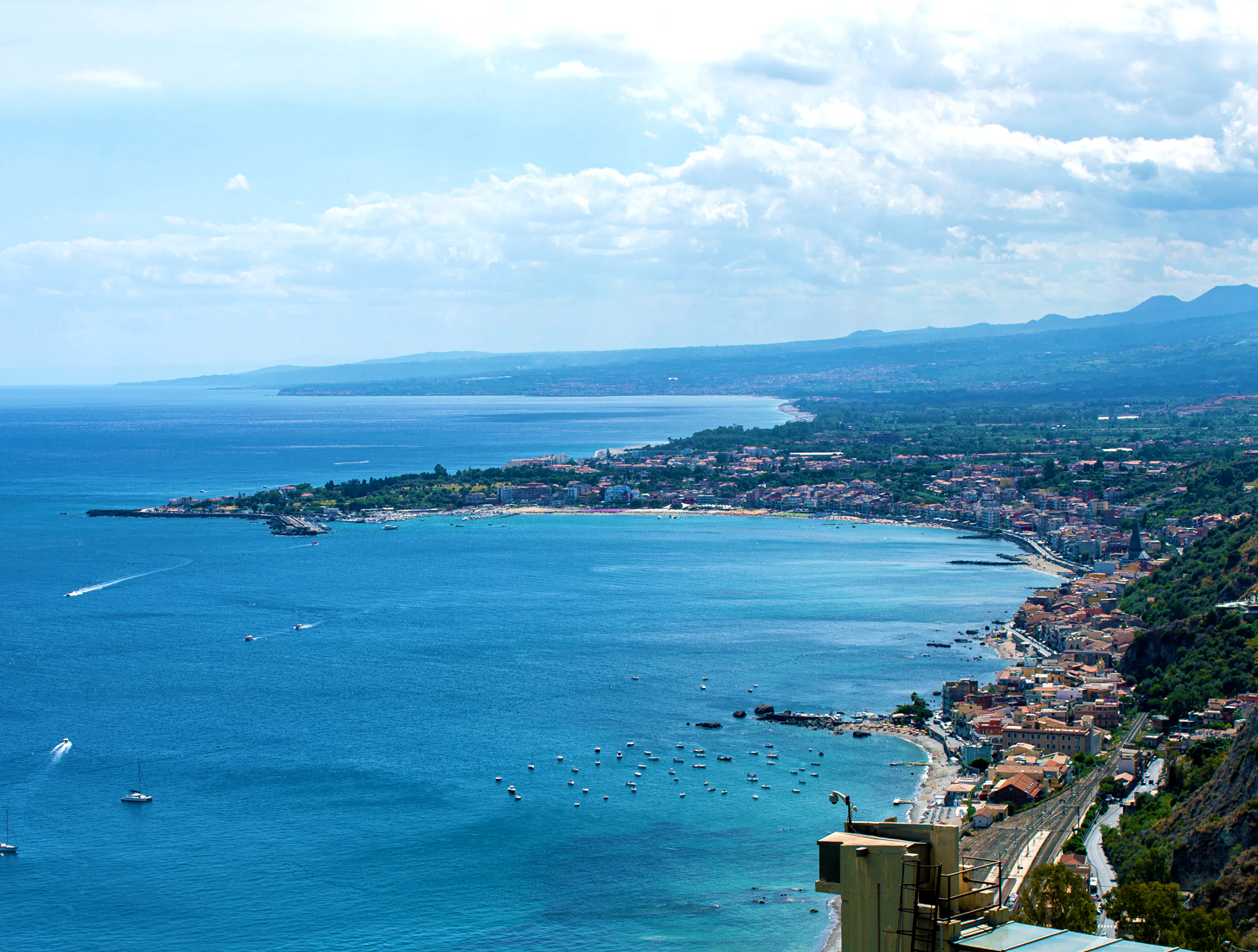 Italian landscape featuring a sea town